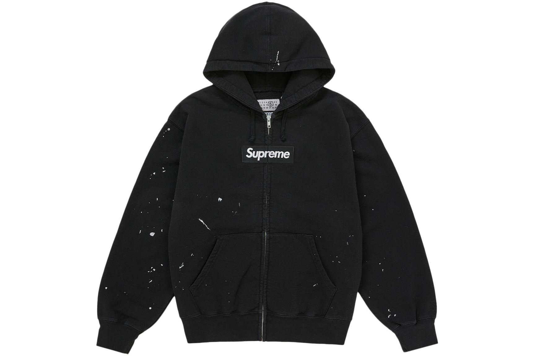Supreme MM6 Maison Margiela Box Logo Zip Up Hooded Sweatshirt Black