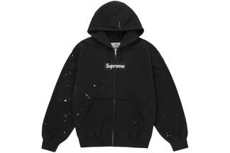 Supreme MM6 Maison Margiela Box Logo Zip Up Hooded Sweatshirt Black