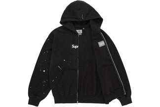 Supreme MM6 Maison Margiela Box Logo Zip Up Hooded Sweatshirt Black
