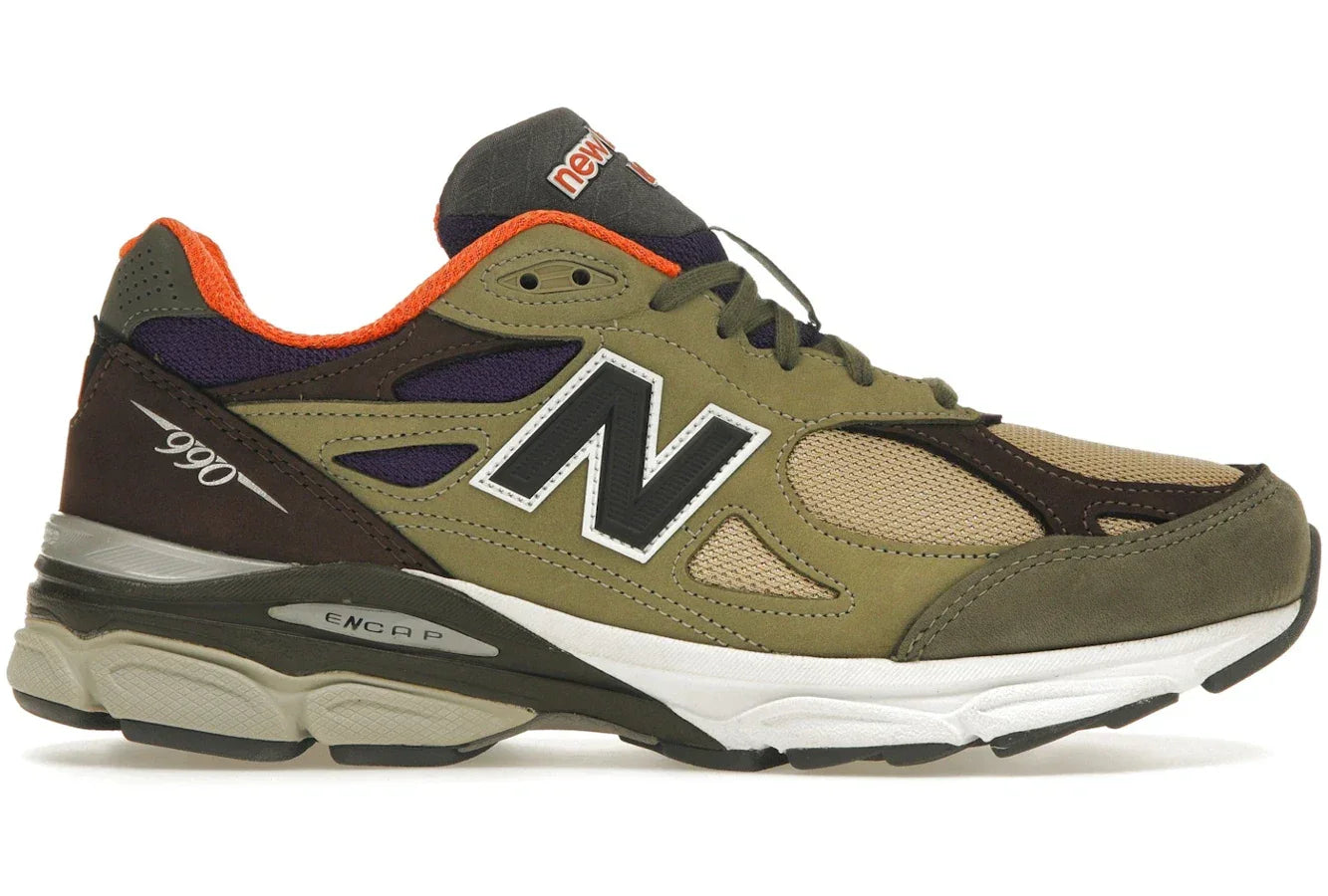 New Balance 990v3 MiUSA Teddy Santis Khaki Orange - Sneakerzone