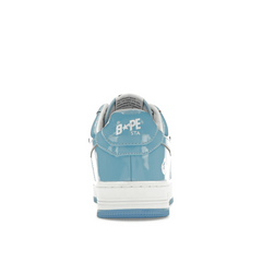 A Bathing Ape Bape Sta Patent Leather Blue White - Sneakerzone
