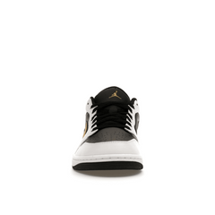 Air Jordan 1 Low White Black Metallic Gold Swoosh - Sneakerzone