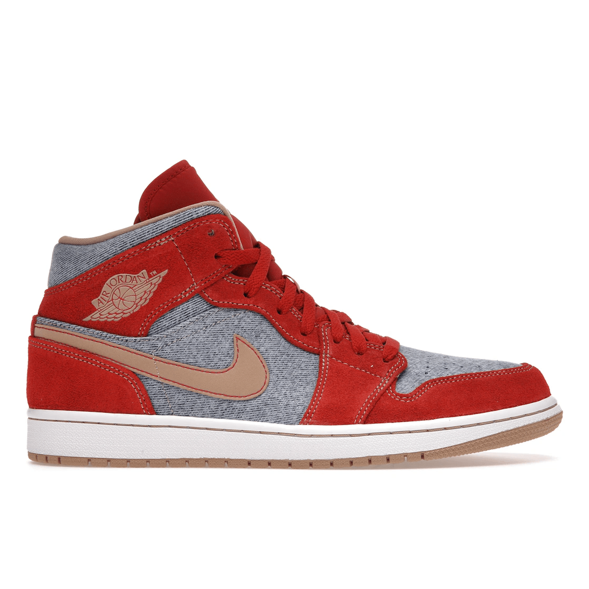 Air Jordan 1 Mid Denim Red - Sneakerzone