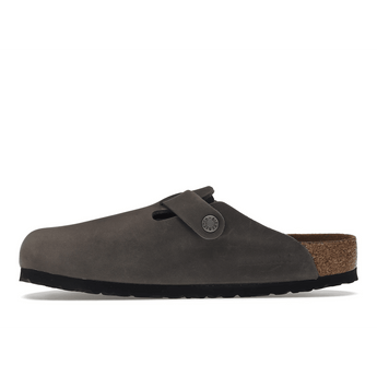 Birkenstock Boston Soft Footbed Oiled Leather Iron Grey - Sneakerzone