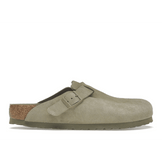 Birkenstock Boston Soft Footbed Suede Faded Khaki - Sneakerzone