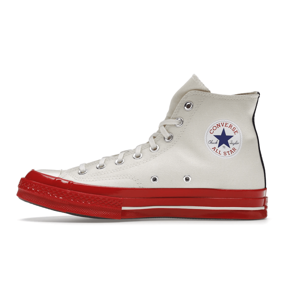 Converse Chuck Taylor All Star 70 Hi Comme des Garcons PLAY Egret Red Midsole - Sneakerzone