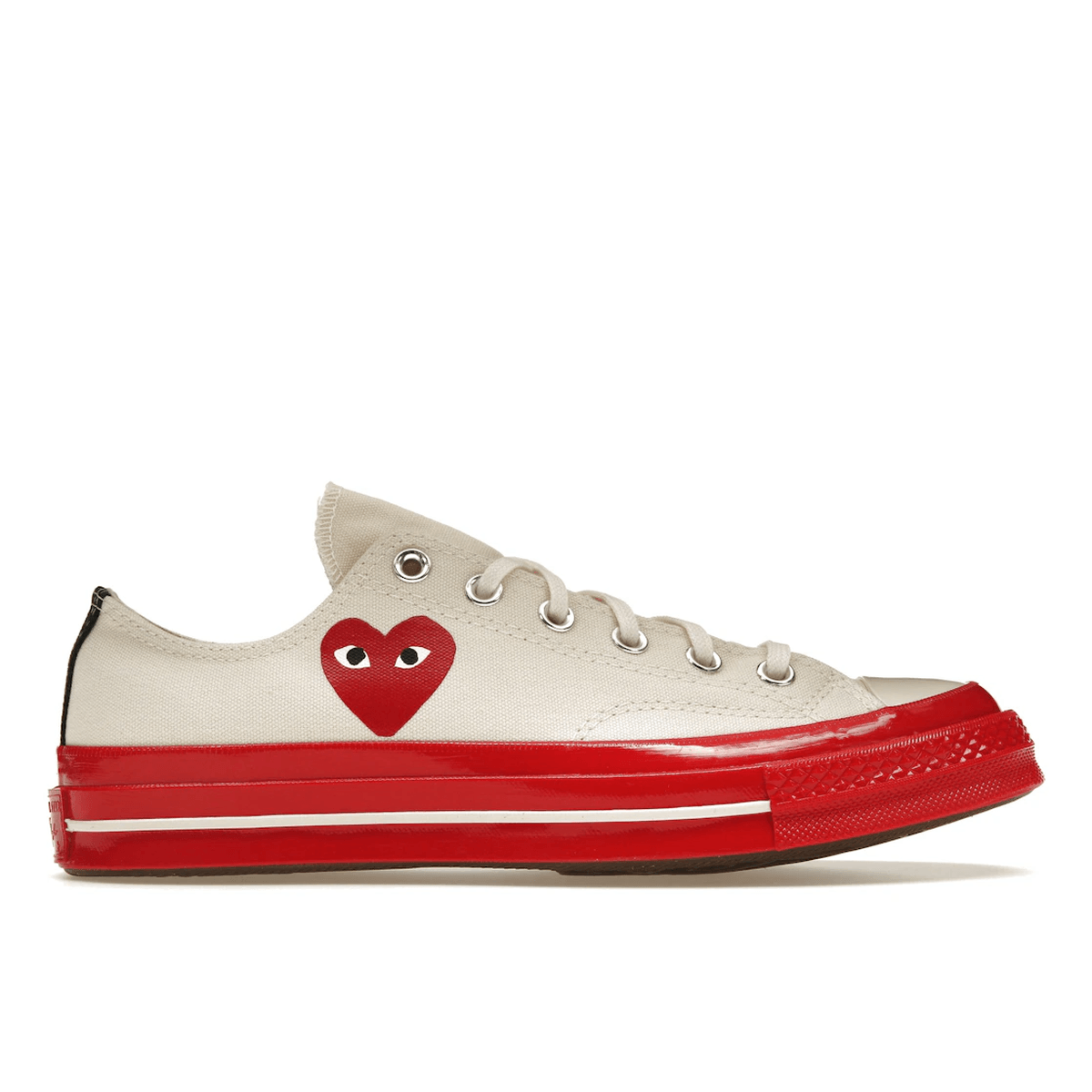 Converse Chuck Taylor All Star 70 Ox Comme des Garcons PLAY Egret Red Midsole - Sneakerzone