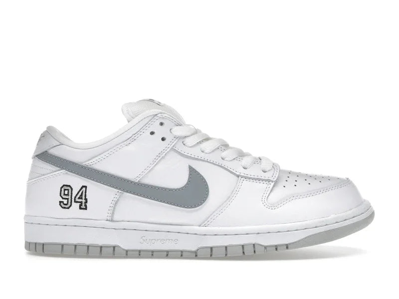 Nike SB Dunk Low Supreme 94 White Metallic Silver product image