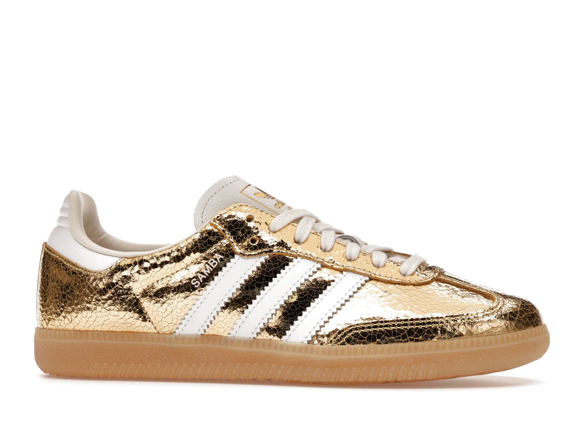 Adidas Samba OG Gold Metallic Cracked Leather
