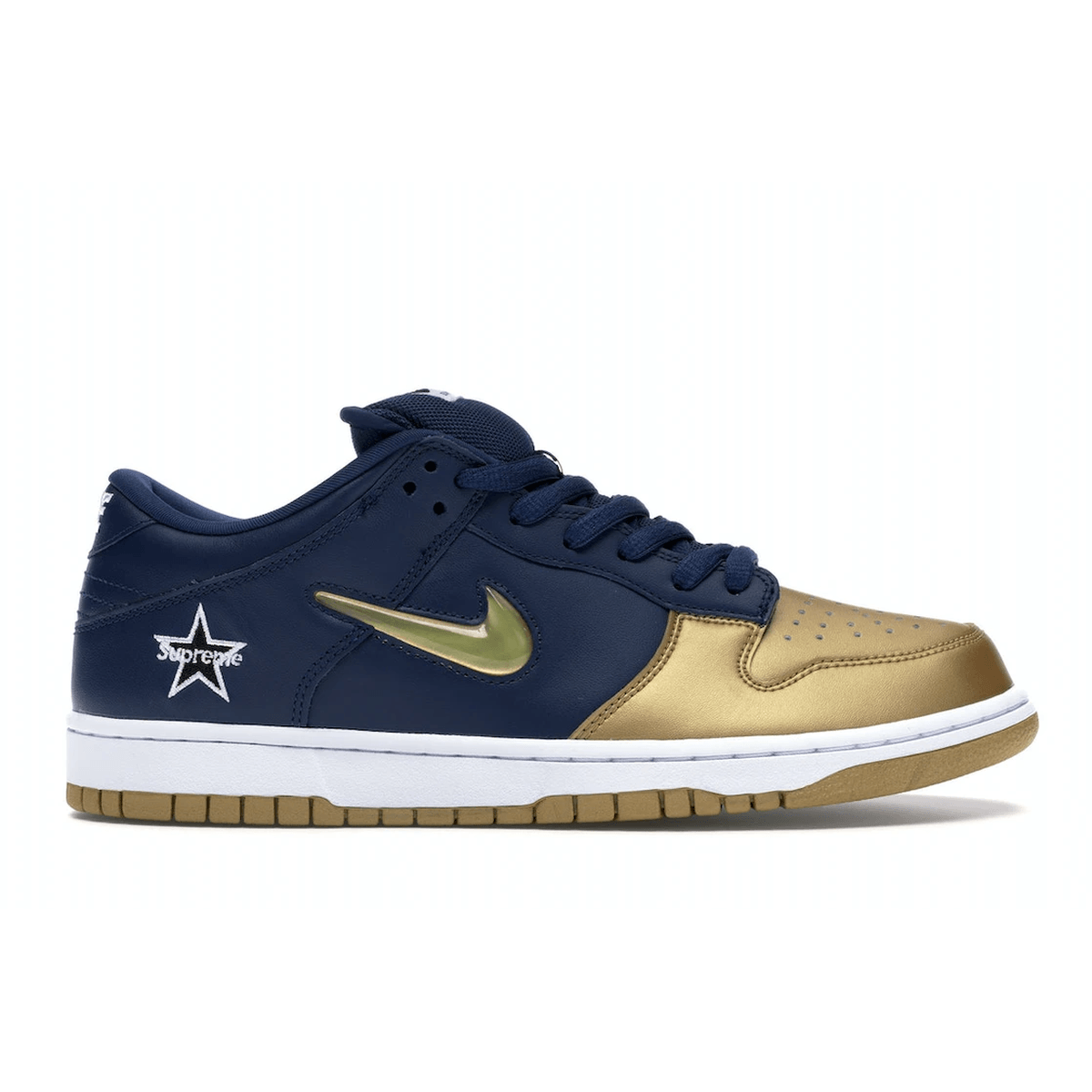 Nike SB Dunk Low Supreme Jewel Swoosh Gold - Sneakerzone