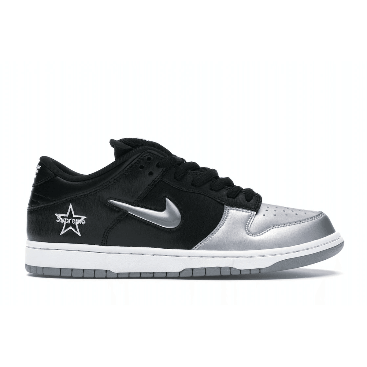 Nike SB Dunk Low Supreme Jewel Swoosh Silver - Sneakerzone
