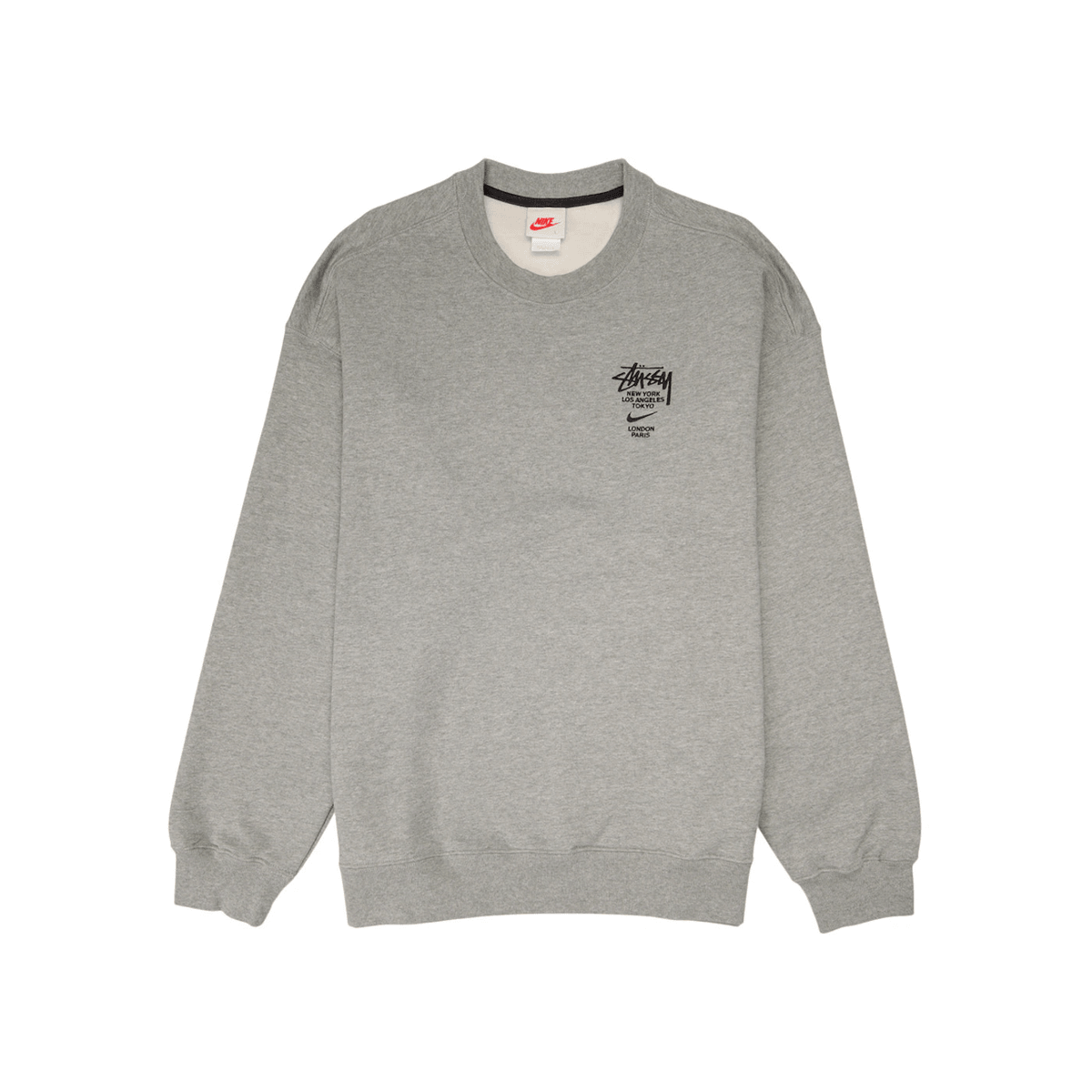 Nike x Stussy International Crewneck Sweatshirt Heather Grey - Sneakerzone