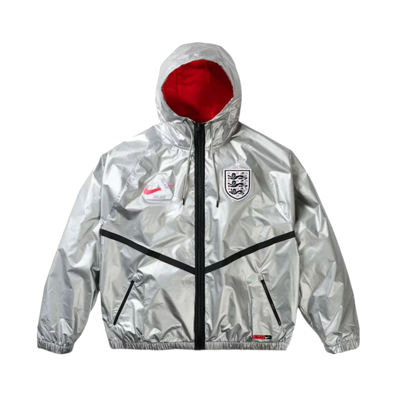 Palace x Nike England Dri-FIT Academy Anthem Jacket Pewter Grey/Bright Crimson/Black