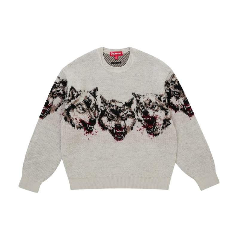 Supreme Wolves Sweater White