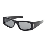 Saint Laurent Square Sunglasses Black Black Silver-Black Black Silver