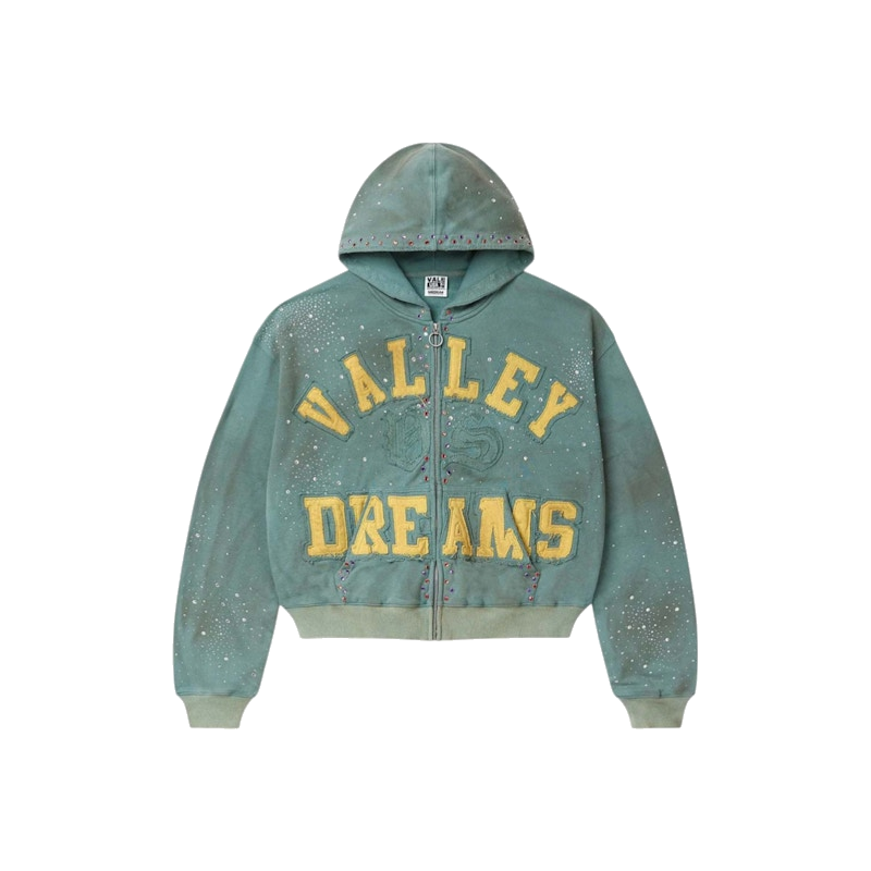 Vale Forever Bank Zip Up Hoodie Dark Mint