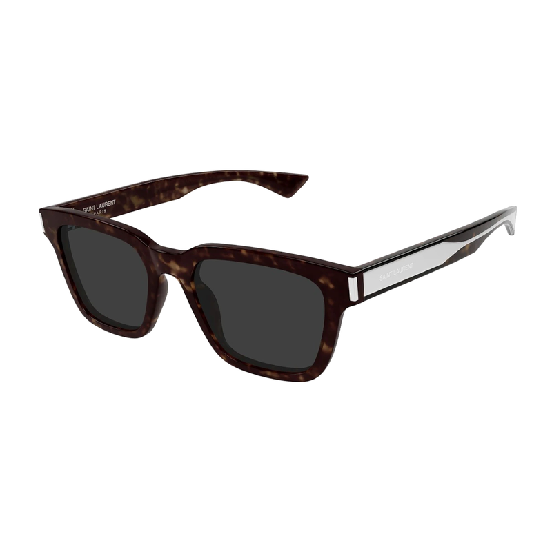 Saint Laurent Square Sunglasses Havana Crystal-Grey