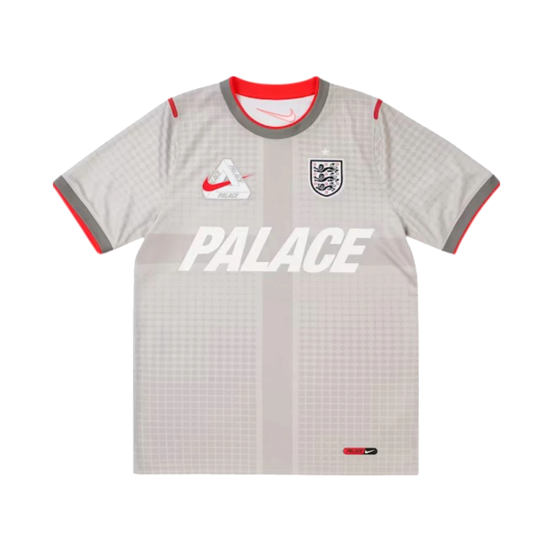 Palace x Nike England Dri-FIT Academy Pro Short Sleeve Football Top Pewter Grey/Bright Crimson