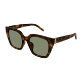 Saint Laurent Square Sunglasses Havana-Green