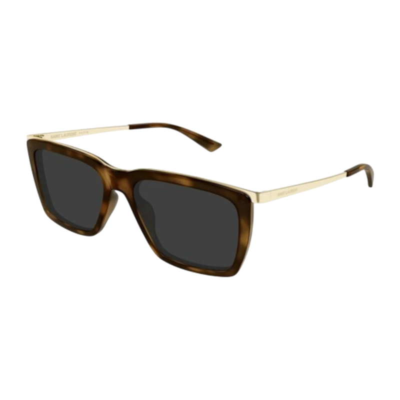 Saint Laurent Square Sunglasses Havana Gold Grey/-Grey