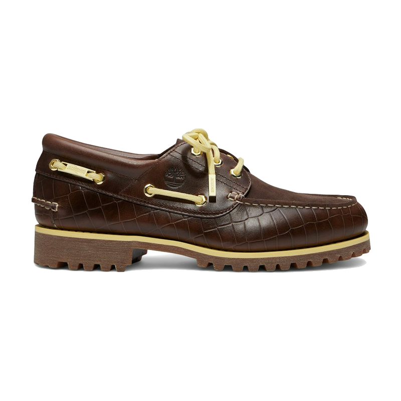 Timberland Authentic Boat Shoe Jacquemus Dark Brown Croc Embossed