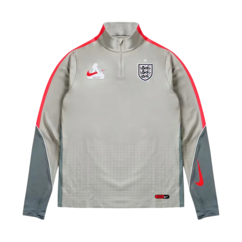 Palace x Nike England Dri-FIT Strike Drill Top Pewter Grey/Cool Grey/Bright Crimson