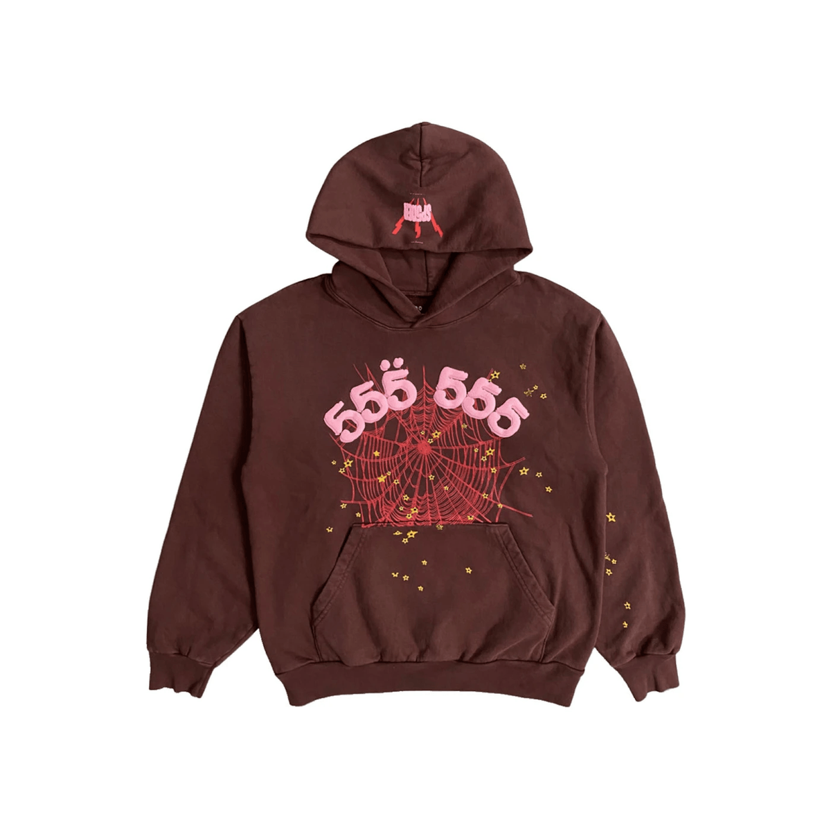 Sp5der Angel Number Hoodie Brown - Sneakerzone