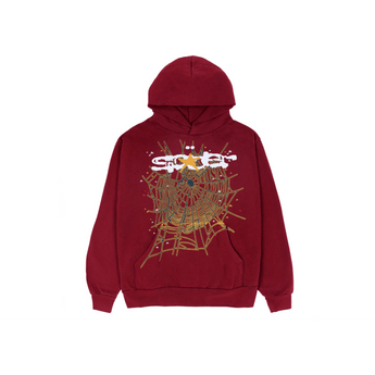 Sp5der Logo Hoodie Maroon - Sneakerzone