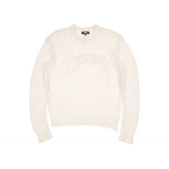 Stüssy Loose Knit Logo Sweater Bone - Sneakerzone
