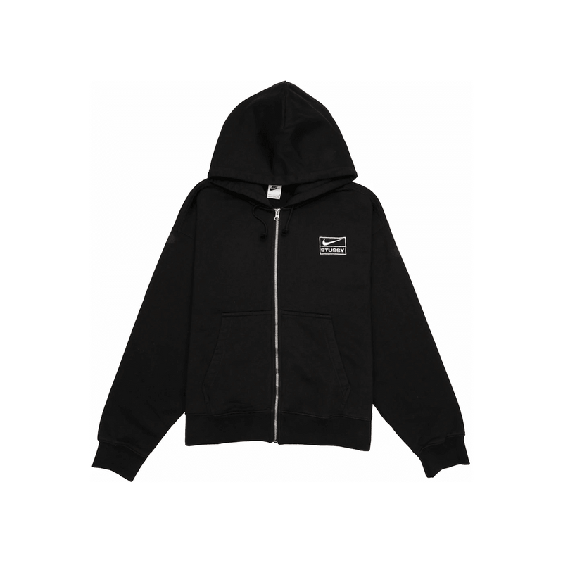 Stussy x Nike Stone Washed Fleece Zip Hoodie Black product image