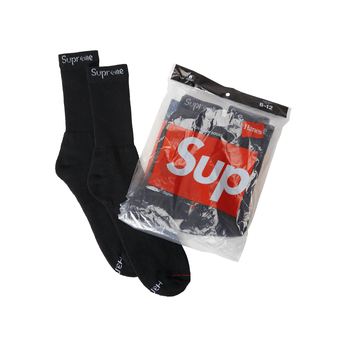 Supreme Hanes Socks Black - Sneakerzone