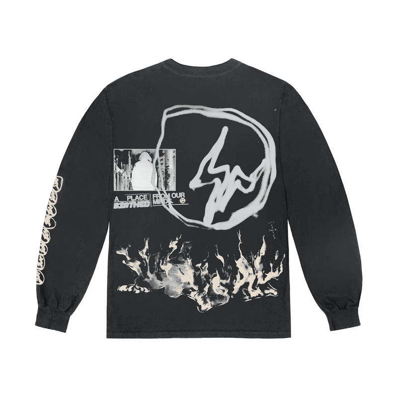 Travis Scott Cactus Jack For Fragment Logo L/S T-shirt Washed Black product image