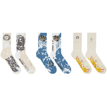 Travis Scott Cactus Jack For Fragment Socks Multi (3 Pack) - Sneakerzone