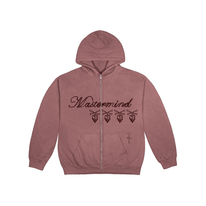 Travis Scott Cactus Jack For Mastermind Skull Zip Up Hoodie Washed Red product image